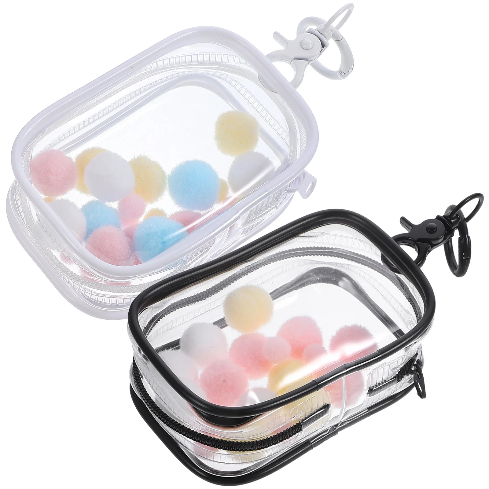 2 Sets Transparent Storage Bag Action Key Fob Boxes Handicrafts Case Figurine Display Clear Figure Walk Baby