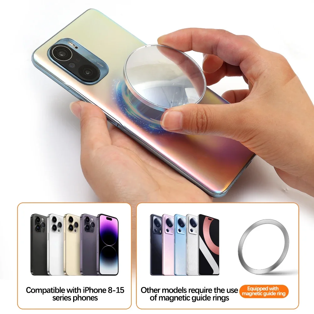 Cermin Selfie magnetik, untuk kamera belakang ponsel cermin cembung untuk Apple Magsafe IPhone 15 14 Pro Max sudut lebar Vlogging Video