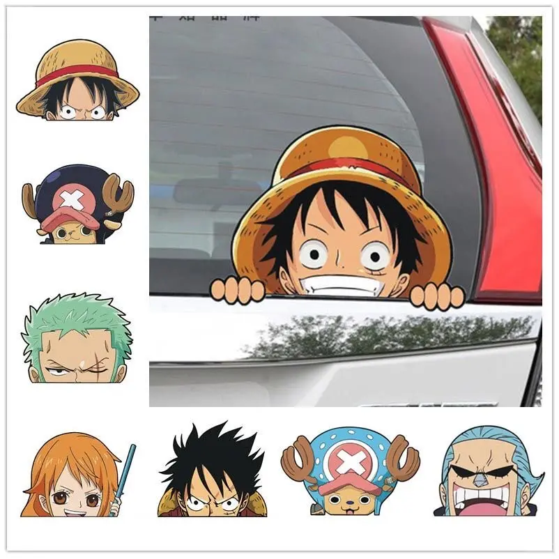 Car stickers One Piece Luffy Chopper Zoro Nami Sanji cartoon Pirate King stickers car body decoration car decal