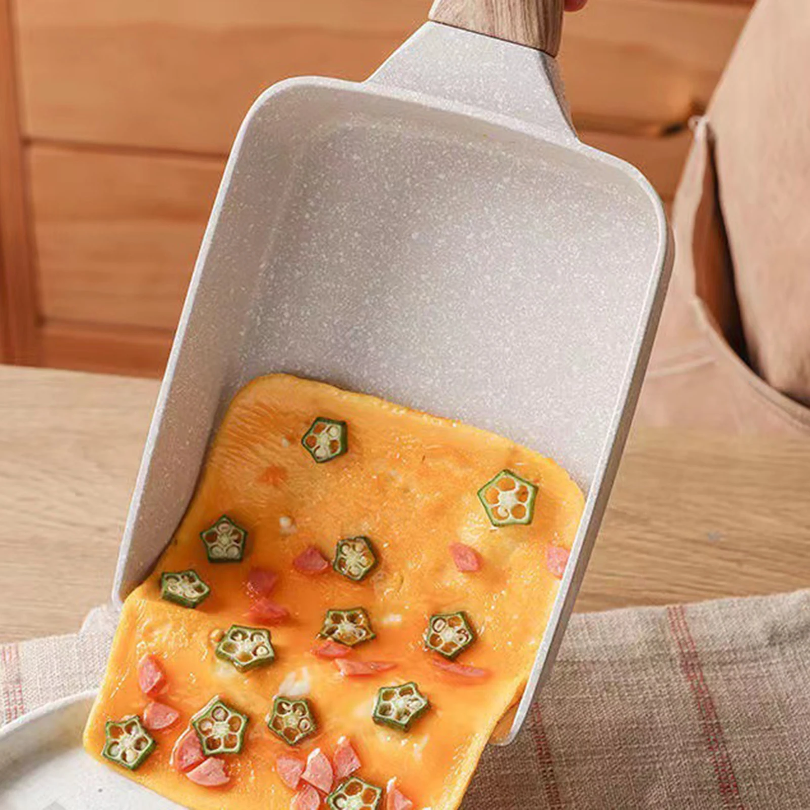 

Nonstick Frying Pan Medical Stone Pot Breakfast Cooking Steak Pancake Lightweight Safe Easy Clean Wood H Aluminum