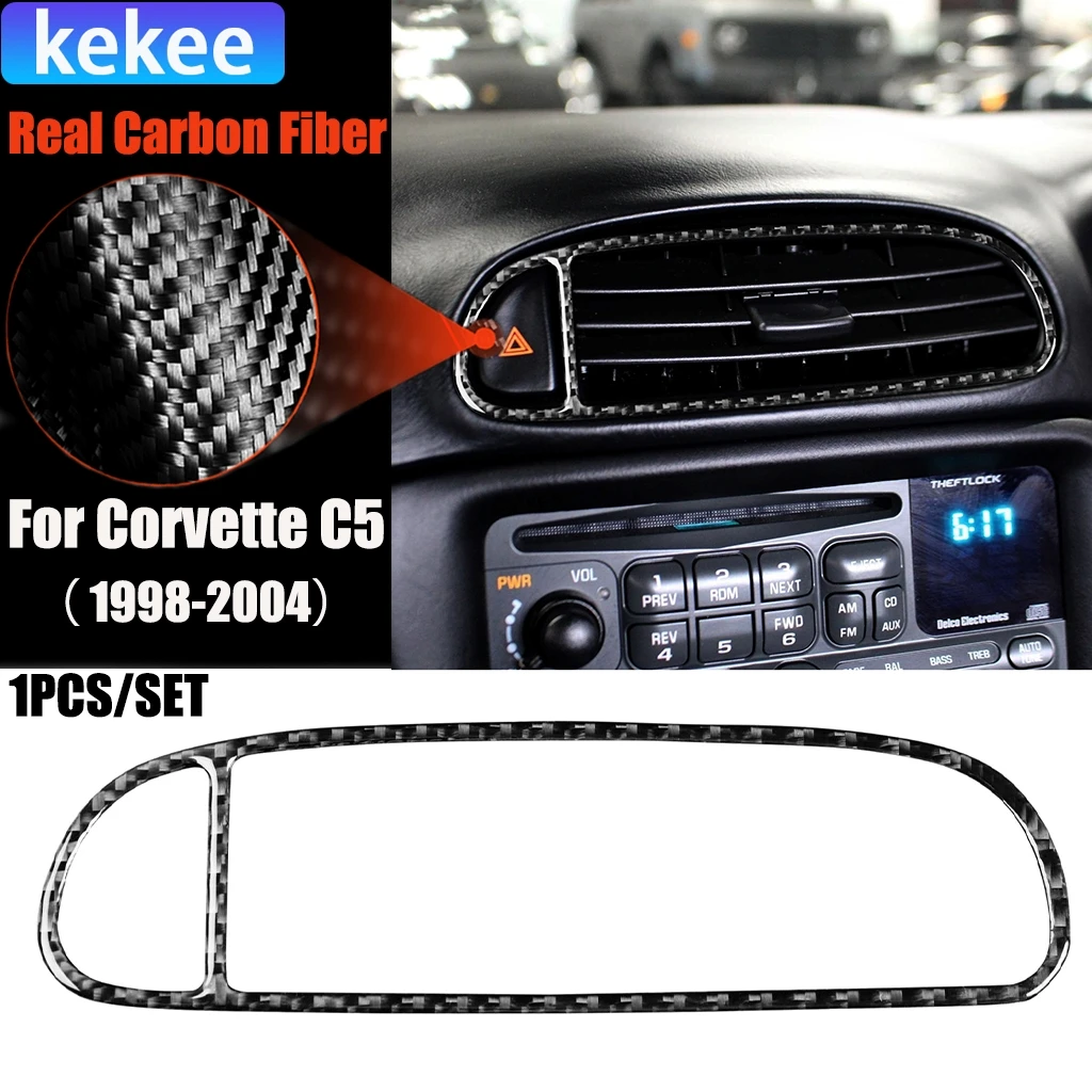 

Carbon Fiber Car Accessories Center Console Air Vent Modified Interior Trim Cover Sticker For Chevrolet Corvette C5 1998-2004