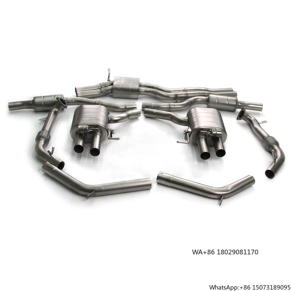 

Полный комплект высококачественной выхлопной системы Valvetronic Catback с глушителем и трубой для S5 B9 3.0T 2019-2023, включая даунпайп