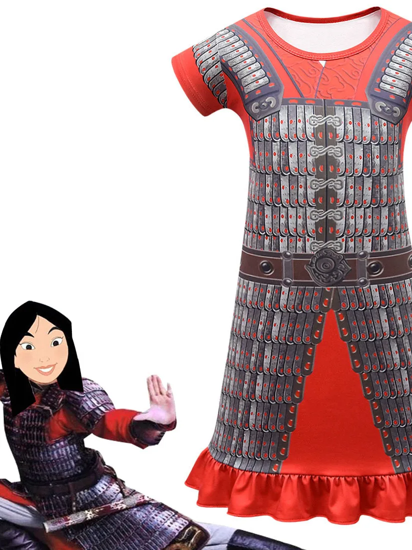 زي تنكري جديد لعيد الأطفال مستوحى من شخصية مولان في ديزني، ملابس أداء هانفو من ثلاث قطع، ملابس أداء للأطفال بالأسلوب الصيني #5