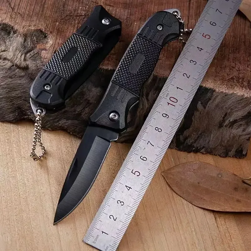 Cuchillo pequeño de acero inoxidable para exteriores, cuchillo plegable de supervivencia para acampar, llave portátil de alta du