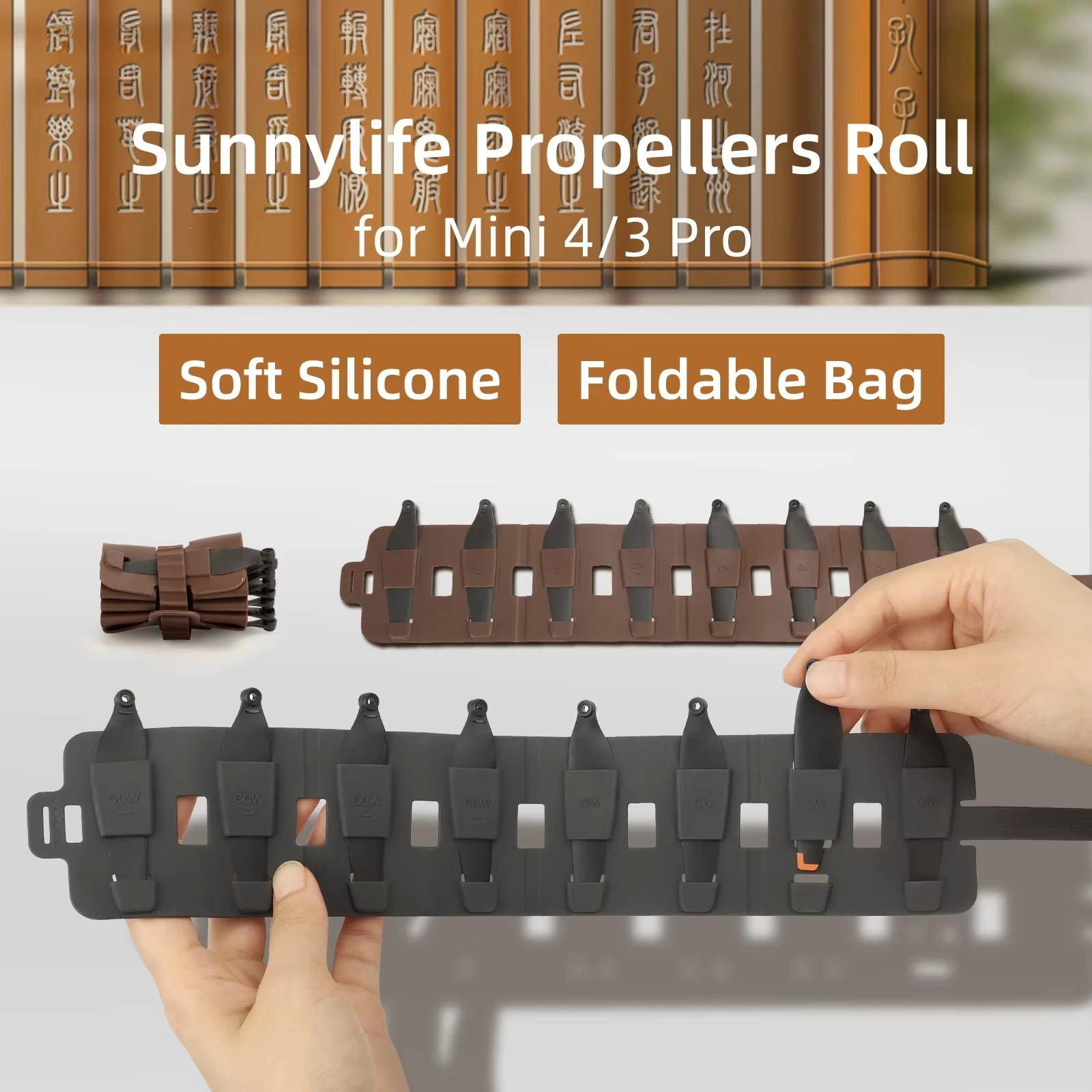 

Silicone Propeller Storage Bag for DJI Mini 3/4/3 Pro Foldable Blades Holder Case Portable Organizer Protection Sleeve Accessory
