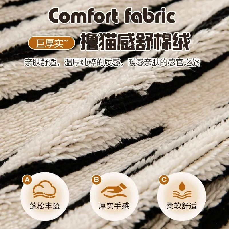 Retro Plush Sofa Cover High Elasticity Fully Covered Anti Slip Sofa Covers Dust Anti Cat Scratch Resistant Sofa Protection Pad