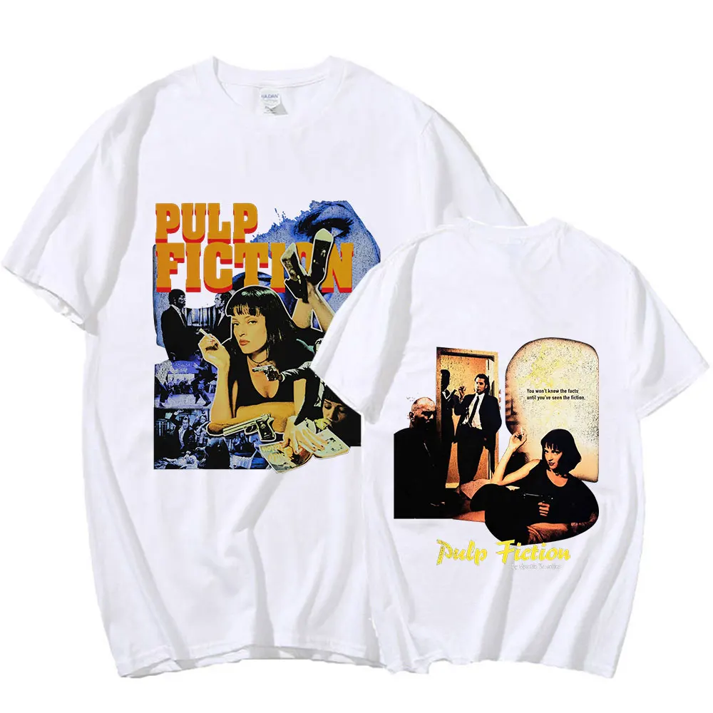 90s Movie Pulp Fiction Mia Wallace T Shirt Quentin Tarantino Men Women Fashion Vintage T-shirt Cotton Casual T-shirts Streetwear