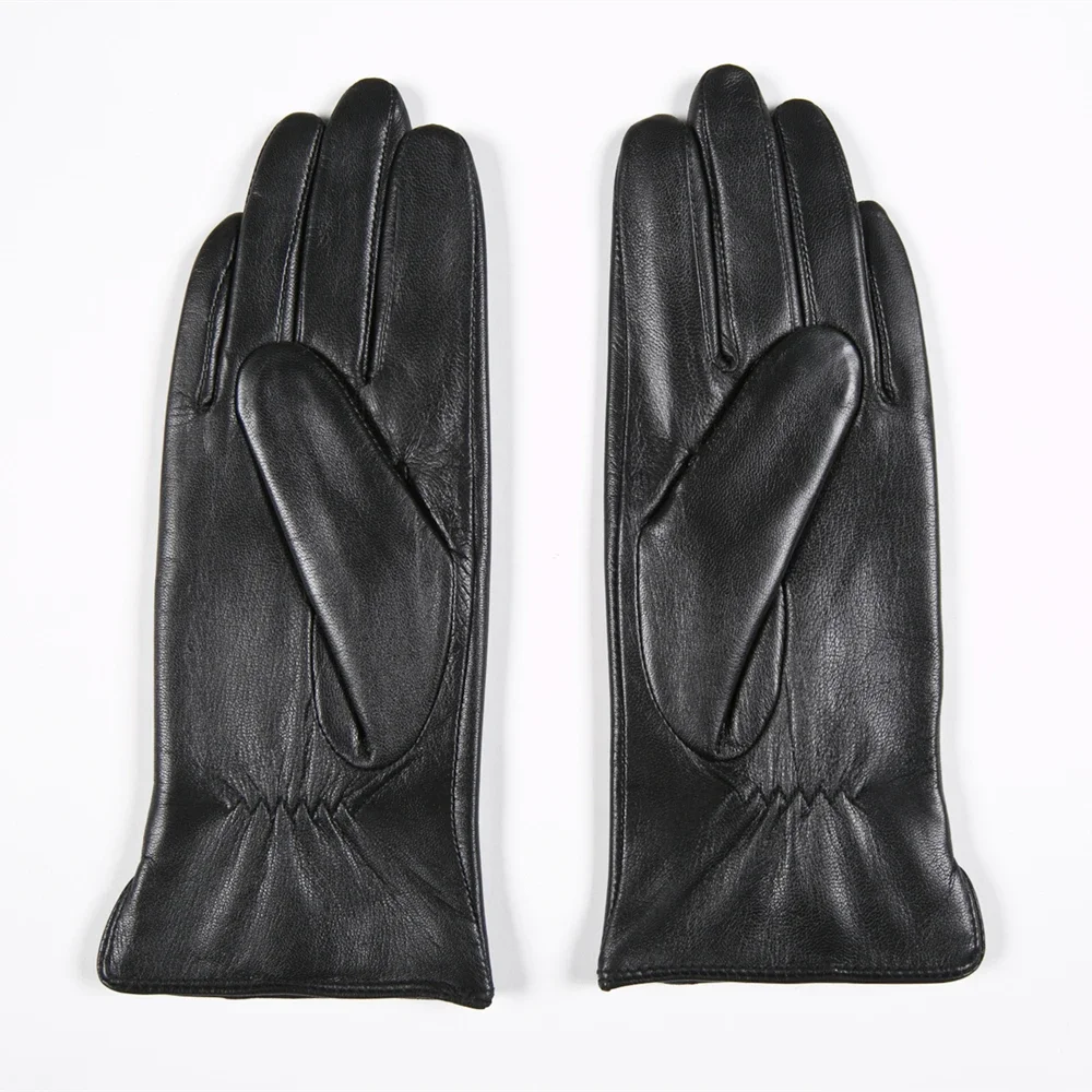 GOURS-guantes de piel auténtica para mujer, manoplas de piel de cabra auténtica, forro polar, cálido y suave, para conducir, novedad de invierno,