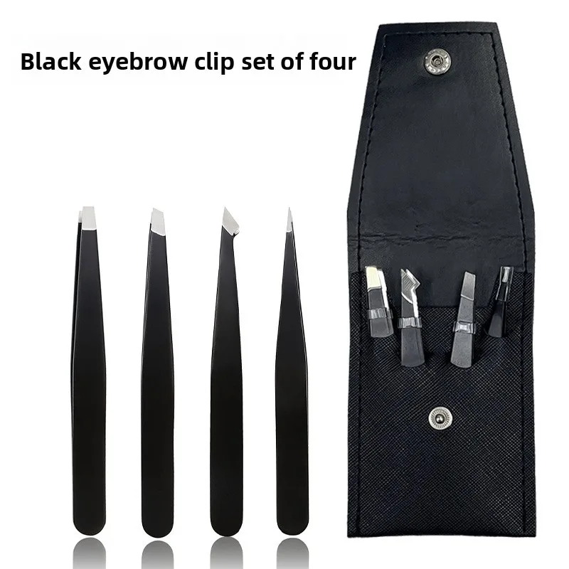 4 Stuks Gezicht Ontharing Beautfy Make-Up Tool Wenkbrauw Pincet Rose Gold Pincet Clips Rvs Lash Extension Pincet