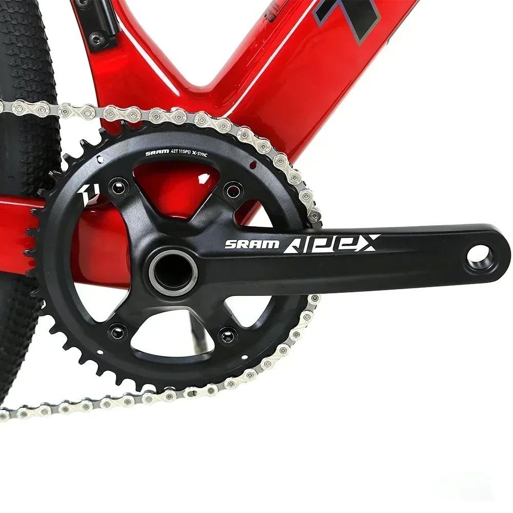 

Велосипед TWITTER-GRAVEL V3 с механическим переключением передач APEX-11Speed, карбоновая рама T900, гидравлические дисковые тормоза, гравийный велосипед