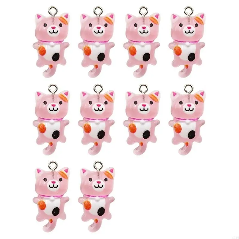 Set of 10 Adorable Pendants Accessories Creative Cats Themed Charm for Artistic Jewelry Designs and Crafting
