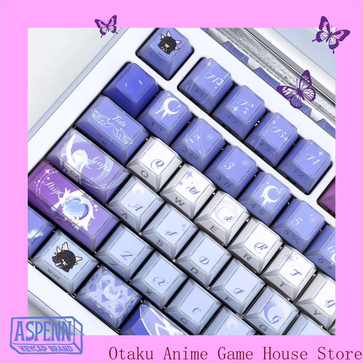 غطاء مفاتيح كرتوني من Genshin  - مراجعة Mechanical Keyboard وسعره