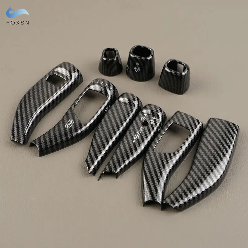 9pcs Car For Mercedes Benz A B C E S GLC CLA GLA GLE Class W205 W213 W212 W176 W204 X166 ABS Wiper Shift Lever Cruise Cover Trim
