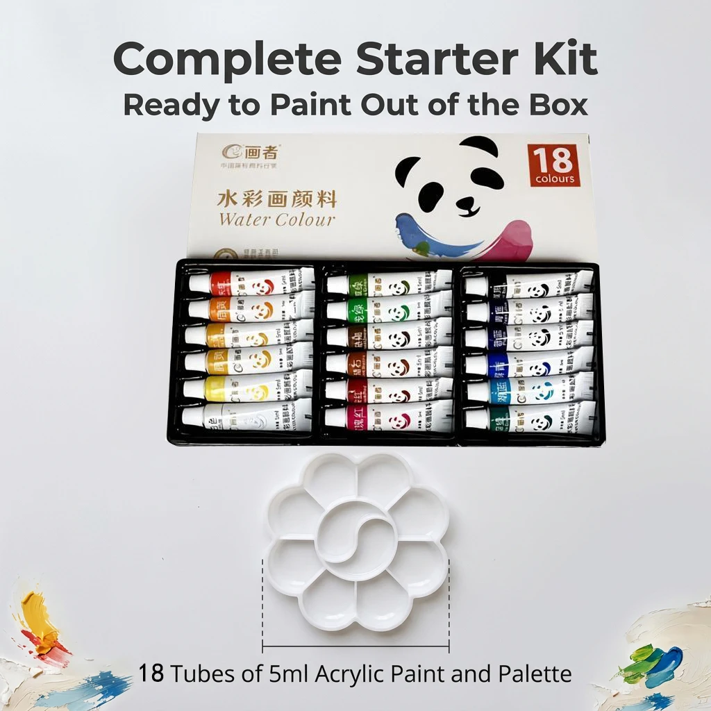 12/18/24 color 5m watercolor painting pigments + palette, suitable for student painting pigment sets and tool supplies.