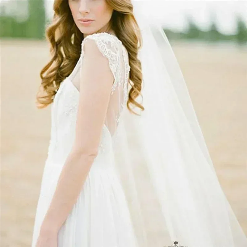 Wedding Bridal 2 Meters Long Veil With Comb Ivory White Elegant Bride voile mariage Accessories