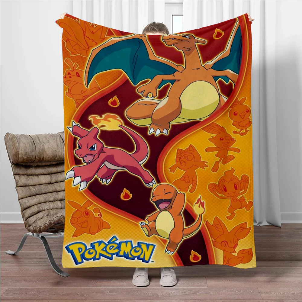 31 Style Pokemon Cartoon Cute Pikachu 3D Soft Flannel Blanket for Bed Bedroom Sofa Picnic,Throw Blankets for Kids Outdoors Gift