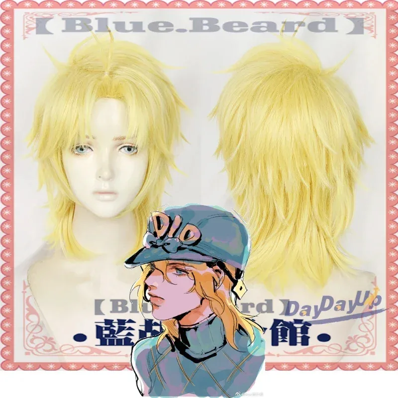 111 www جوجو مغامرة غريبة يونغ ديو براندو شقراء تأثيري مقاومة للحرارة الشعر الاصطناعية حفلة الهالوين كرنفال الحرة ث