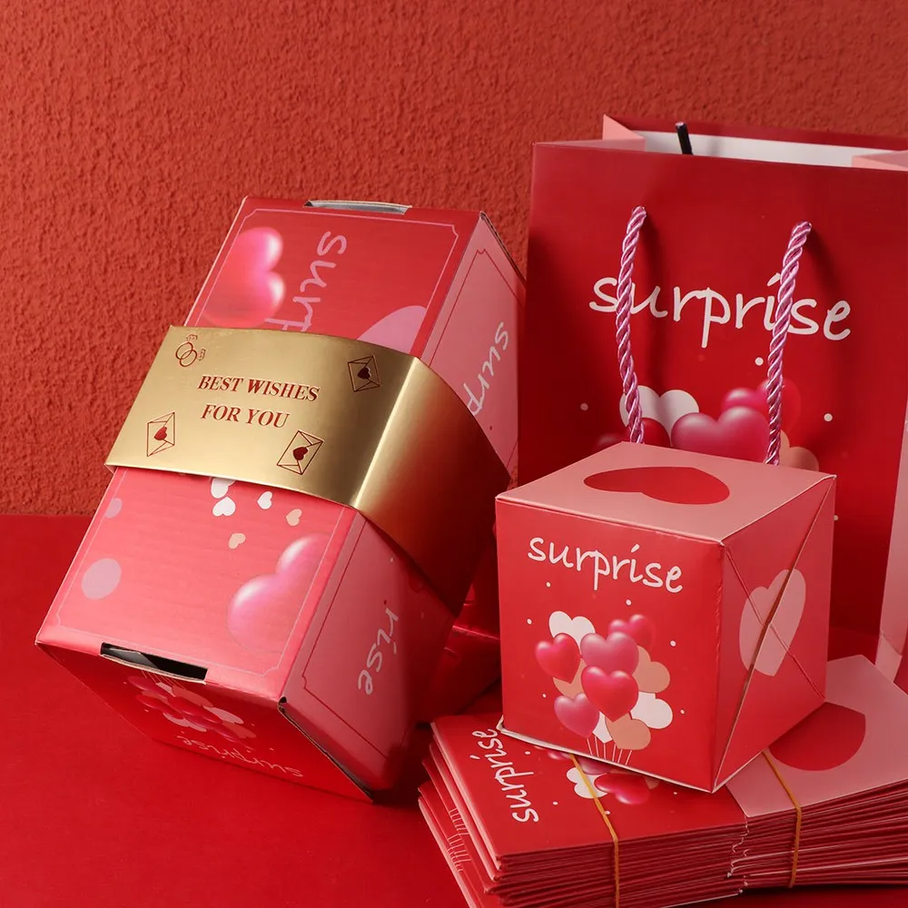 Neue Geschenkbox aus Papier, Geldexplosion-Geschenkbox, Luxuriöse Pop-Up-Überraschungsbox, Lustige Geldkiste, Valentinstag – Detail 1