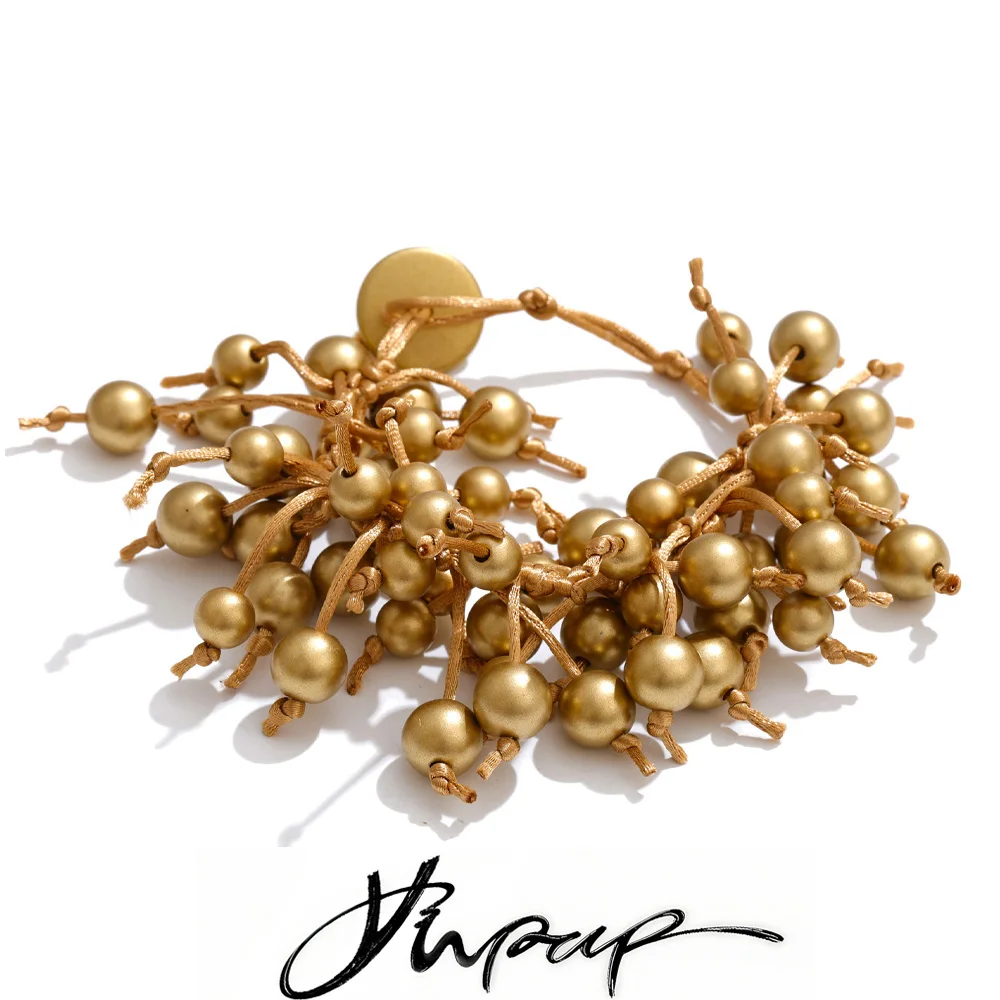 Yhpup Colorful Resin Beads Drop Braided Handmade Bracelet Bangle for Women Stylish Unique Distinctive Jewelry