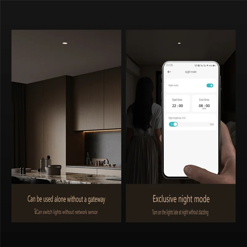A29F-Sensor Licht Einstellbare Helligkeit Farbtemperatur Körpersensor Intelligentes Downlight