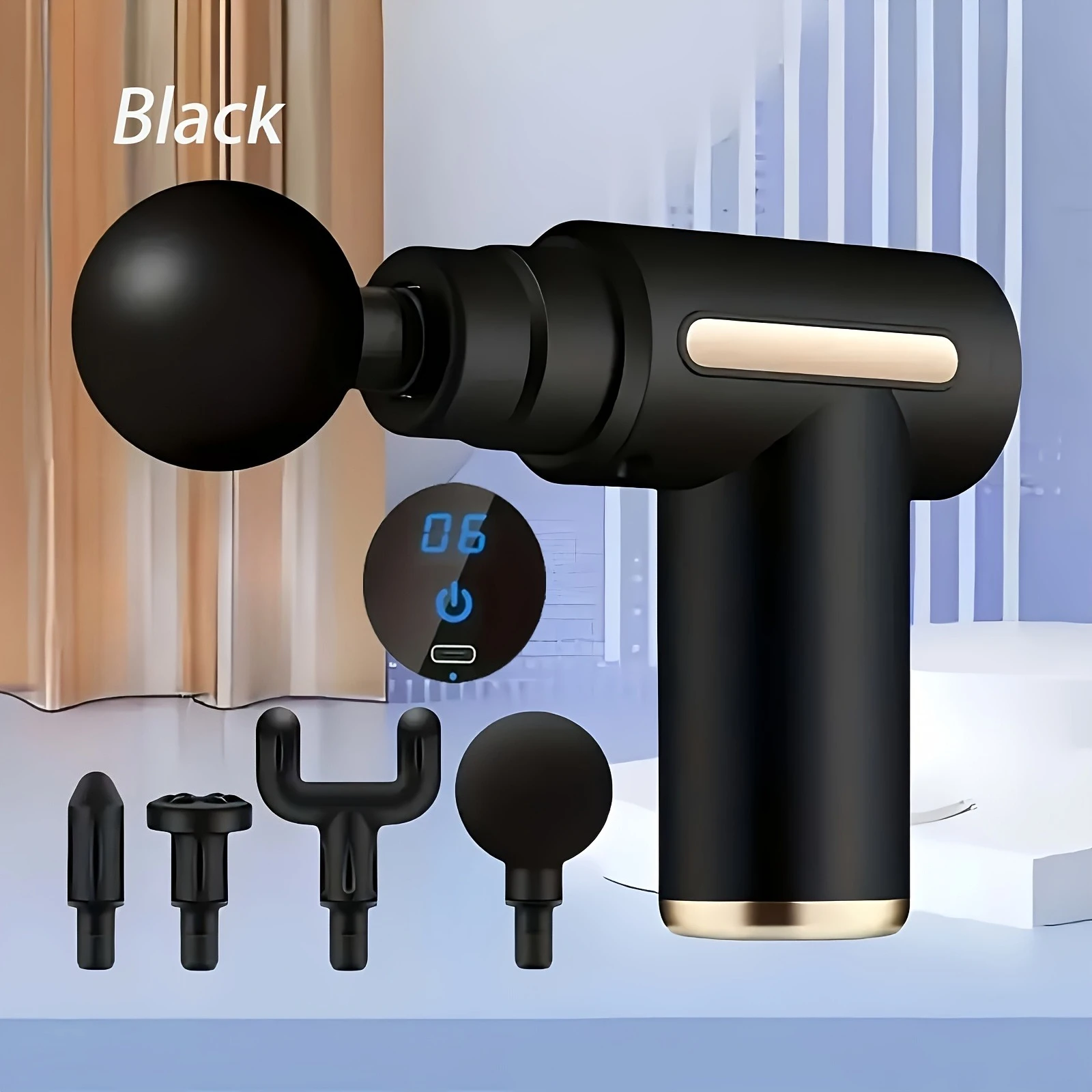 

Compact Deep Tissue Fascia Massager USB Rechargeable Multi-Setting Massage Device for Full Body Muscle Fitness Sports Recovery