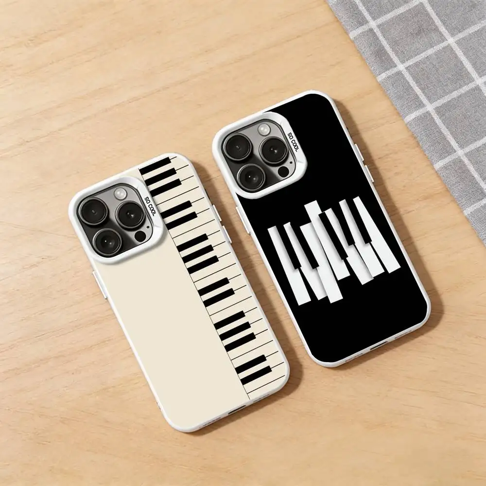 

Piano Keys Phone Case for iPhone 17 16 15 14 13 12 11 Pro Plus Max Air Mini X XS TPU Bumper