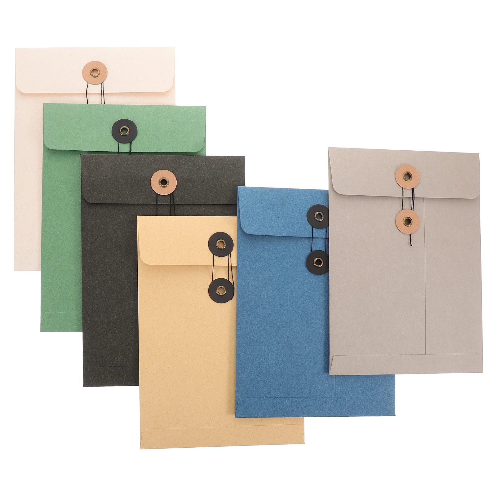 6 Pcs Water Proof Portfolio Envelope Office Buttons Paper Portable File Pockets