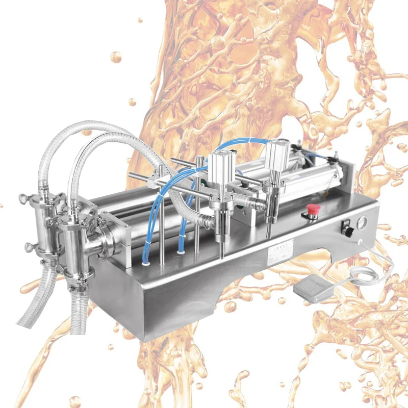 

Double Head Liquid Pneumatic Filler Household Commercial Drinking Water Soy Sauce Filling Machine
