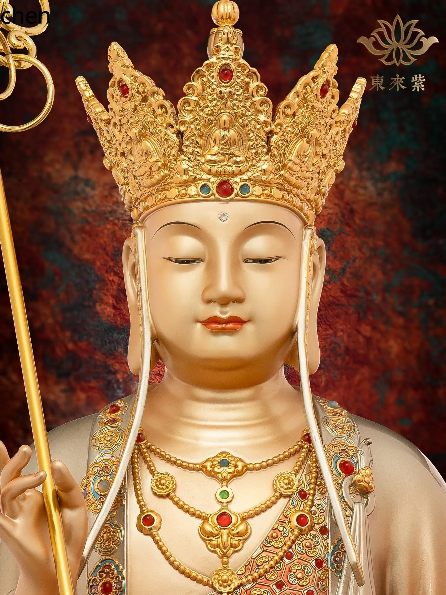 Cz1 saha three saints  bodhisattva guanyin bronze statue  tathagata guanyin buddha statue donglai purple