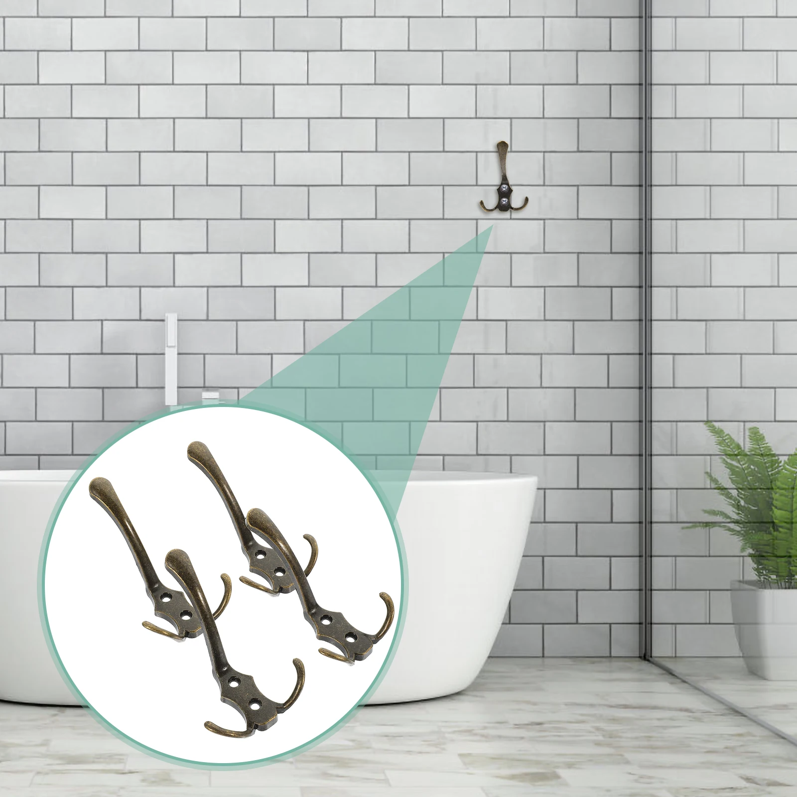 

4pcs Metal Mounted Hooks For Hanging Heavy Kitchen Hook Duty Bathroom Kitchen Bedroom Hanging ganizing Hooks Screws
