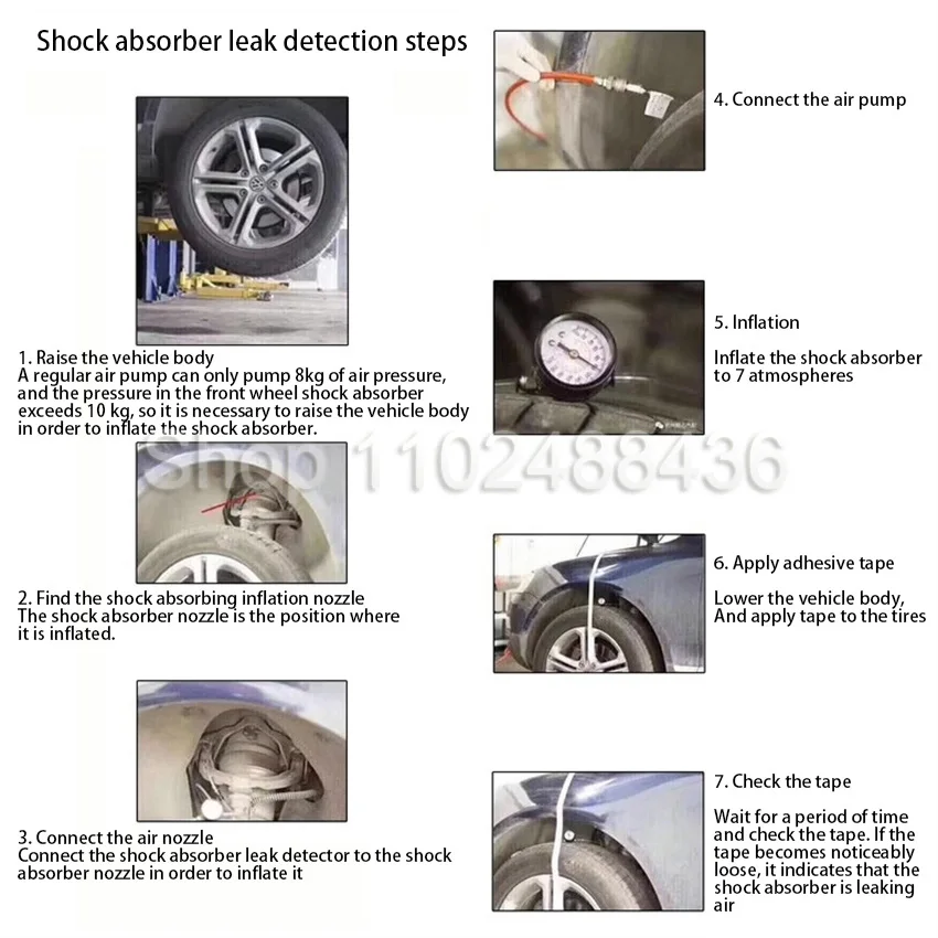 Car Shock Absorber Test Tool Accurate Pressure Gauge Air Suspension Leakage Tester For Benz BMW Audi Land Rover