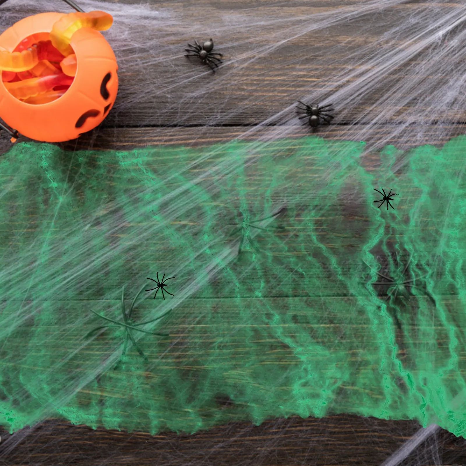 

5Sets Halloween Spider Web Stretchable Cobweb Horror Party Scene Props Fake Spiders Haunted House Decor Halloween Spider Web