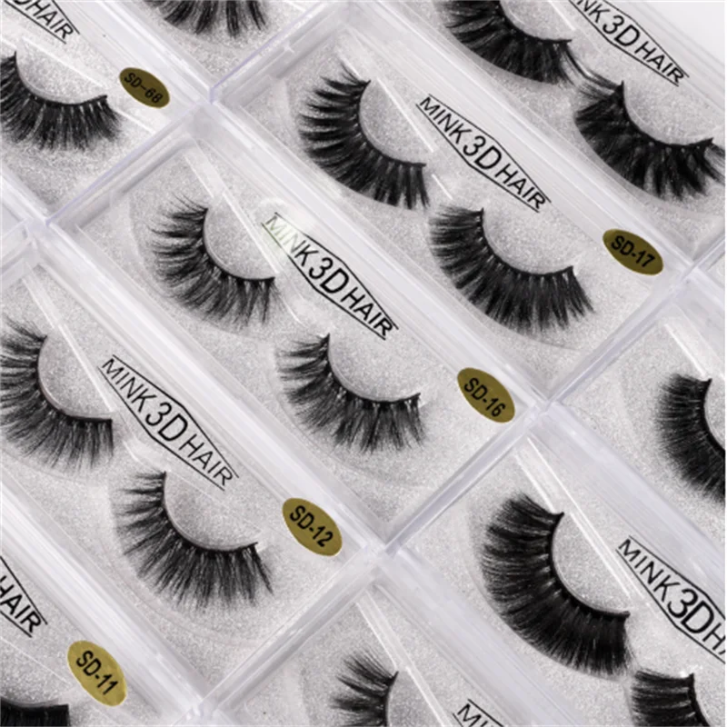 5D Real Mink Full Strip Eyelashes Waterproof Magnification Durable Curling with Support Customized for Enhanced Eye Beauty