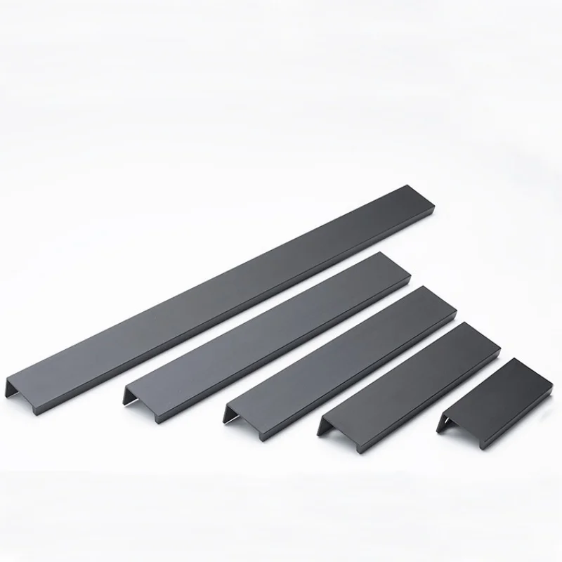 6pcs Minimalist L Shaped Edge Banding Cabinet Handle Multi Size Aluminum Alloy Furniture Handles Kitchen Bedroom Drawer Pulls