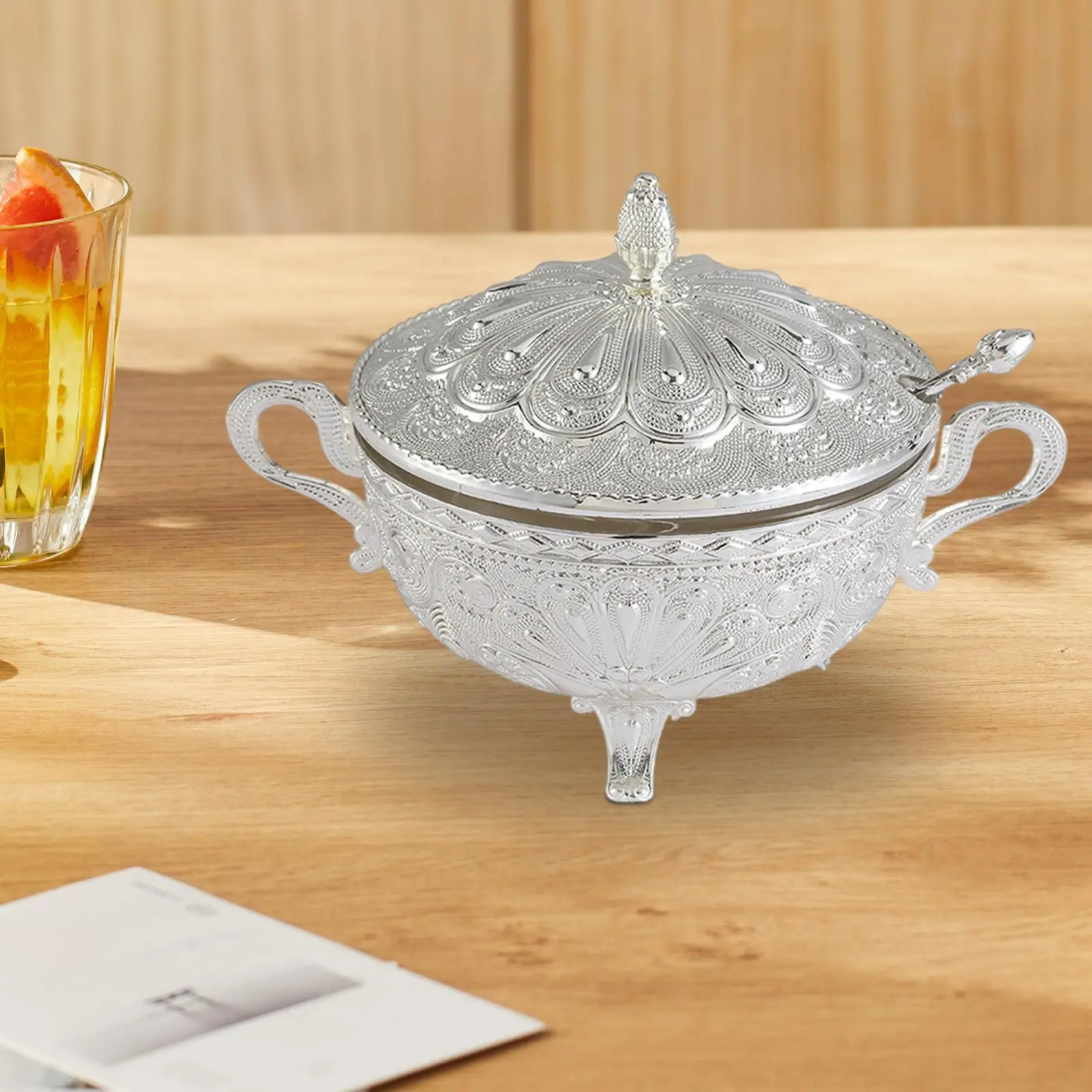

Sugar Bowl with Lid Wedding Kitchen Desktop Organizer Party Salt Server