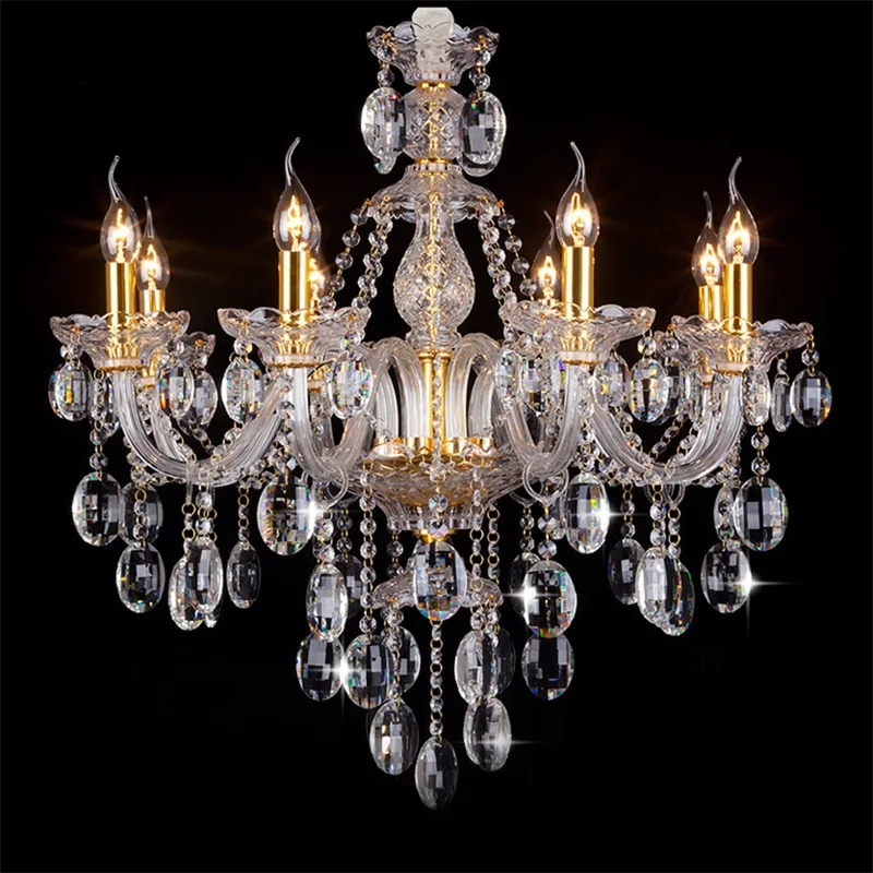 Imagem -02 - Anita Cristal Chandelier Lâmpada Estilo Europeu Pendurado Led Vela Pingente Luz Luminárias Decorativas para Casa Sala