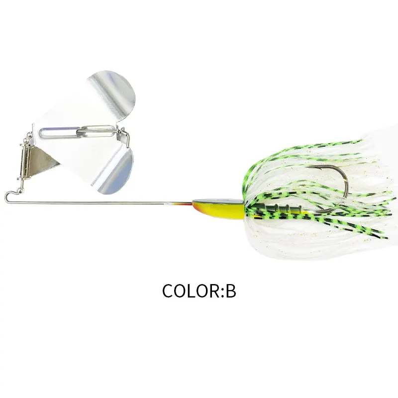 14.8g/ 25.3g Head Jig with Silicone Skirt Spinnerbait Rubber Metal Head Blade Saltwater Japanese Lure Chatter Carp Fishing Pesca