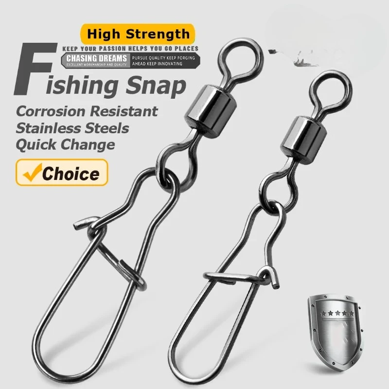 

Duo-Lock Snap вертлюги 50 ~ 200 шт. рыболовные вертлюги из нержавеющей латуни для морской рыбалки вращающийся ствол поворотные соединители снасти