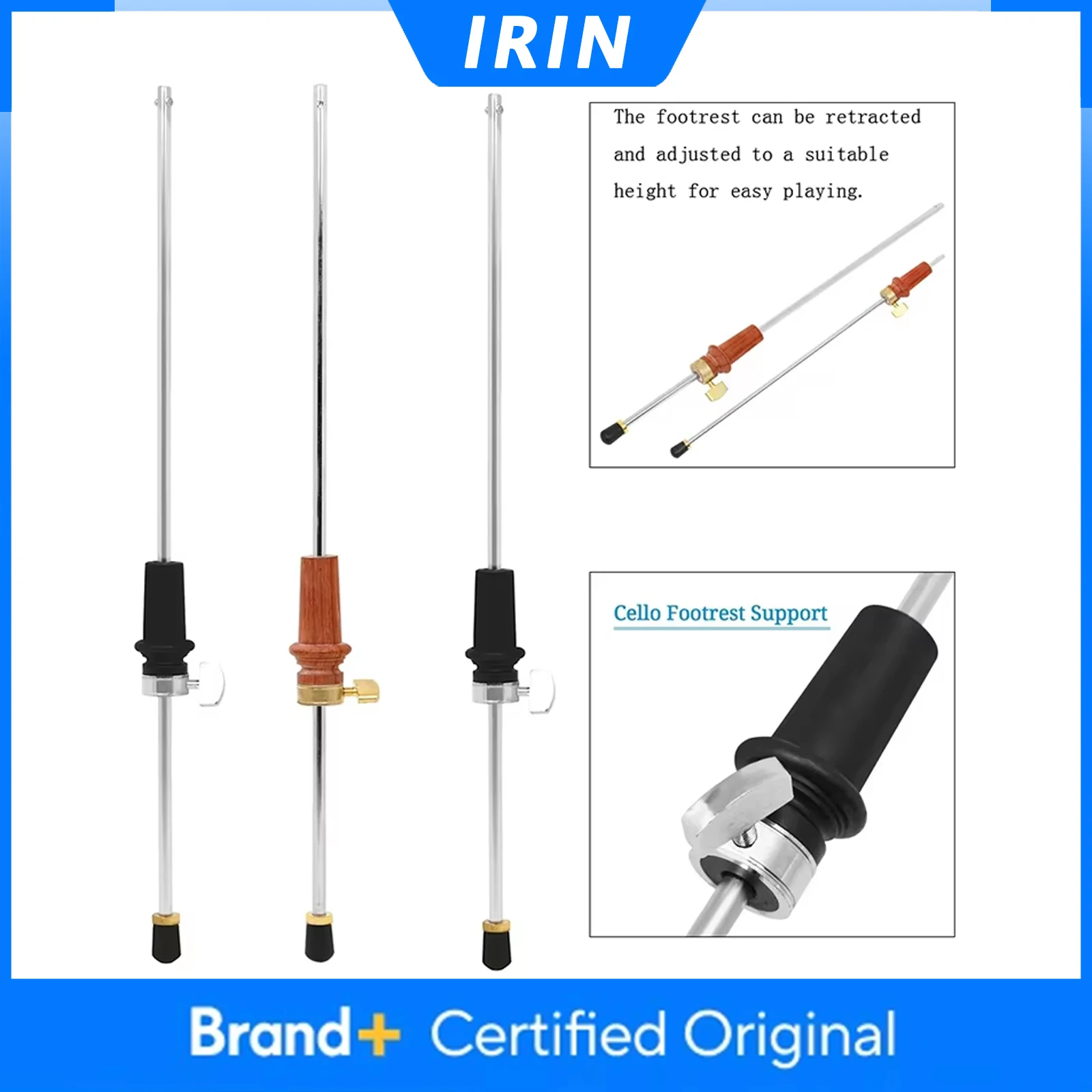 IRIN Cello Anti-Rutsch-Fußstütze, verschleißfeste, verstellbare Basis, Cello-Spike-Endpin, erhöhte Stütze, Cello-Teile & Zubehör