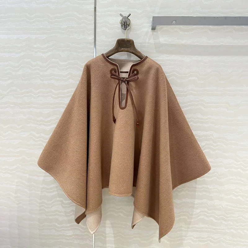 2024AW Vintage Cashmere Cardigan Women's Sleeveless Sheepskin Loose Jacket Luxury Brand Pra* Murad Wear Autumn Tops Ladies