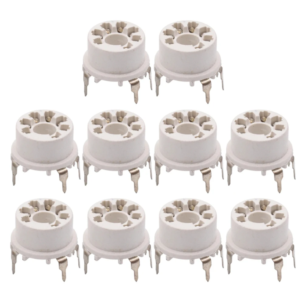 Base de válvula de tubo de vacío de plástico de 7 pines para B & W 6J1 6Z4 6X4 12AE6 6AT6 6BK6 12AV6 6AQ6 6J5 amplificador de Audio Hifi 10 Uds blanco