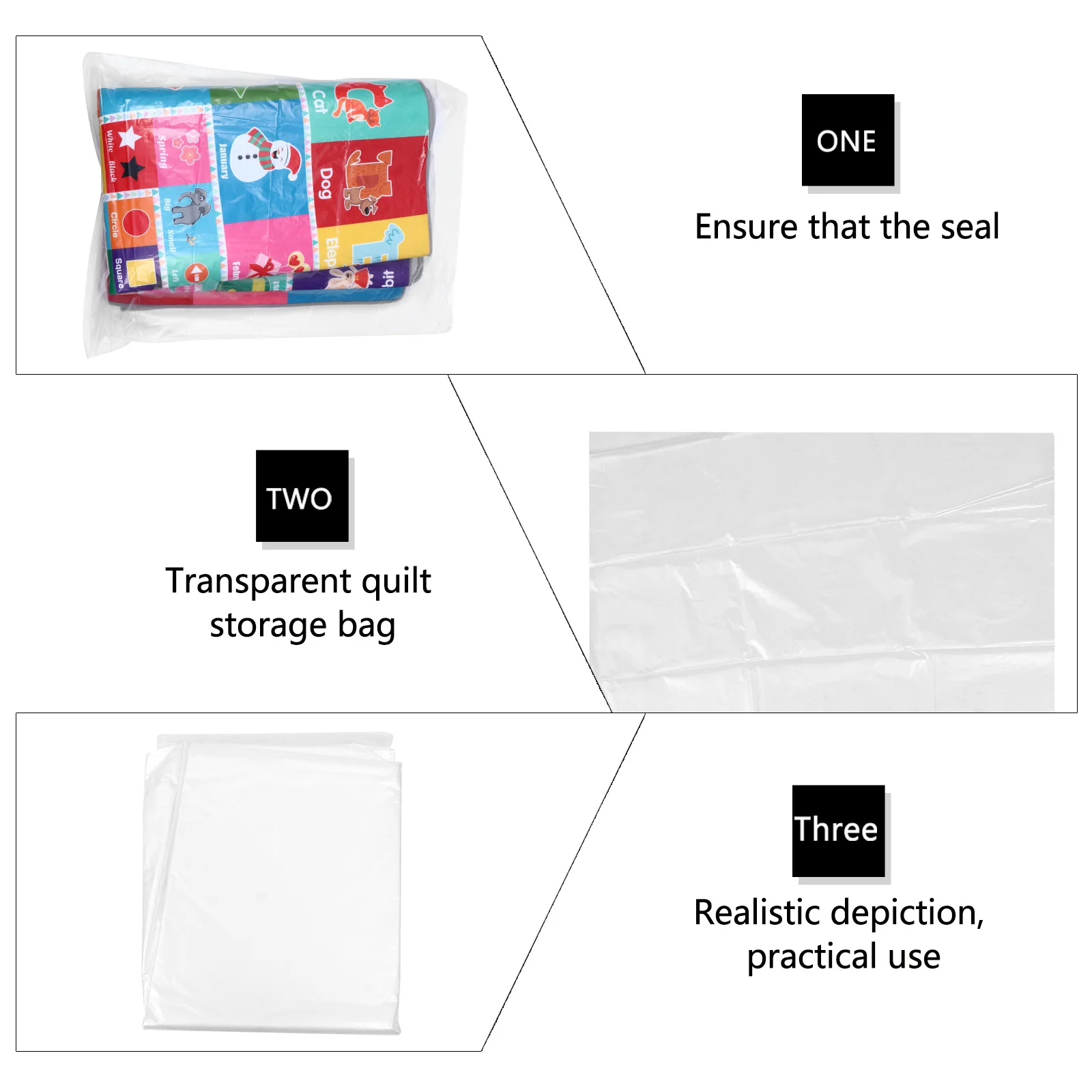 

4Pcs Plastic Cloth Storage Foldable Bags Clothes Organizer Quilt Container Bedding Storage