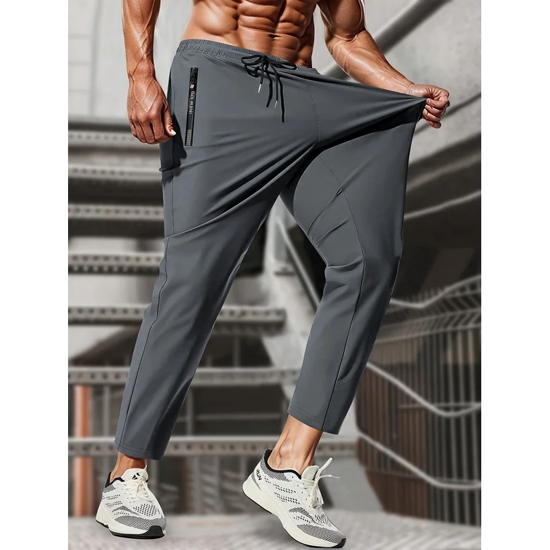 Men'S Fashionable Quick Drying Pants Lightweight Hiking Slow Jogging Breathable Exercise Gym Workout Pants Running Pants