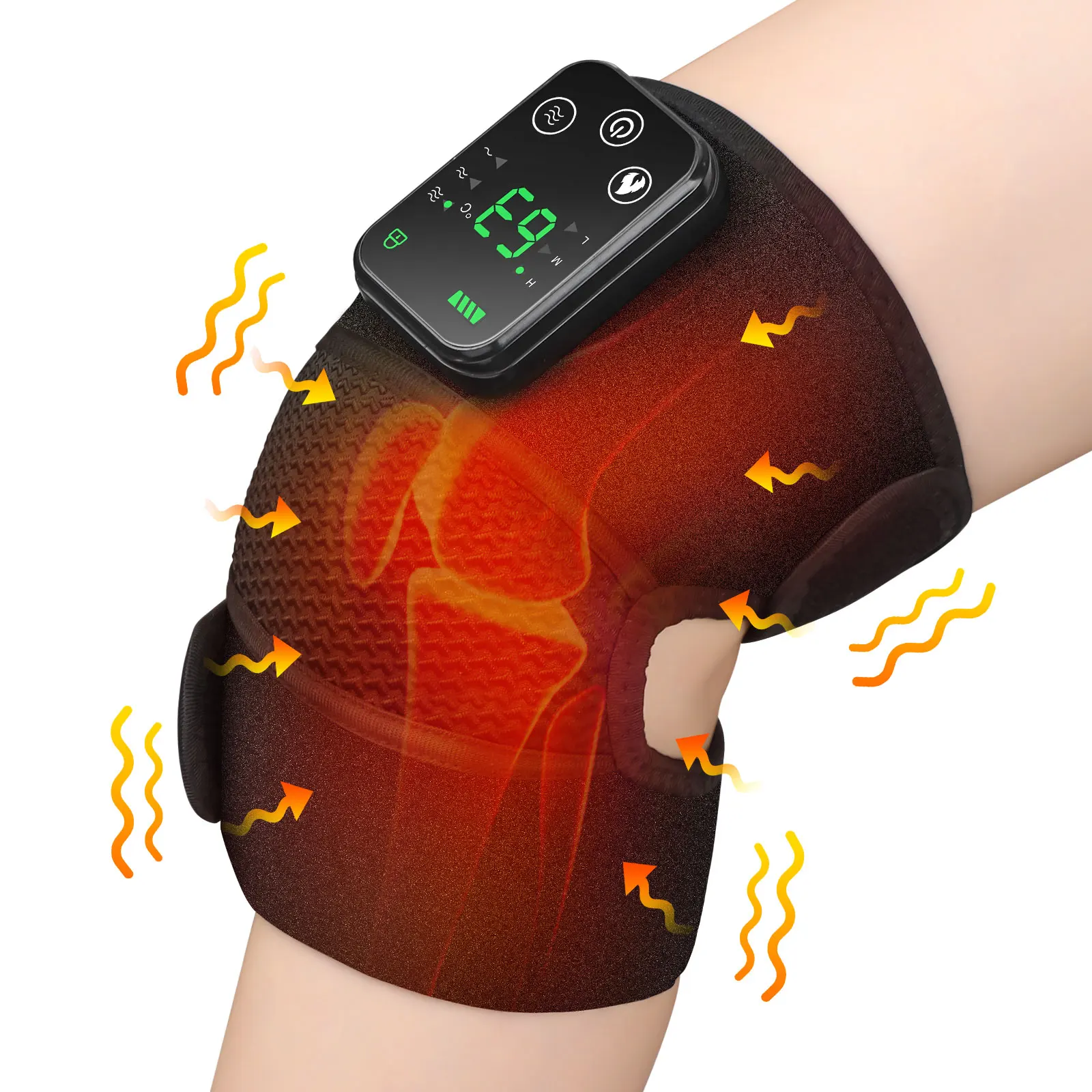 

Electric Knee Massager 3 Gear Vibration Massage Shoulder Brace Rechargeable Electric Heating Pads for Arthritis Knee Warmer