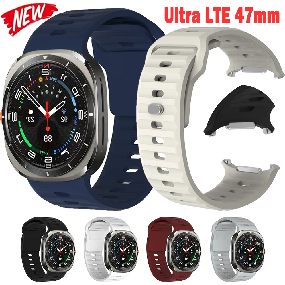 For Samsung Watch Ultra 47mm Silicone Band Sport Bracelet Strap For Samsung Watch Ultra LTE 47mm Wristband Replaceable Accessory