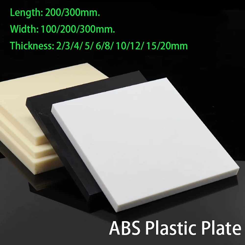 1Pcs Length 200~300mm Thick 2/3/4/6/8/10/15/20mm Square ABS Plastic Plate DIY Material for Model Part Accessories DIY Car Frame