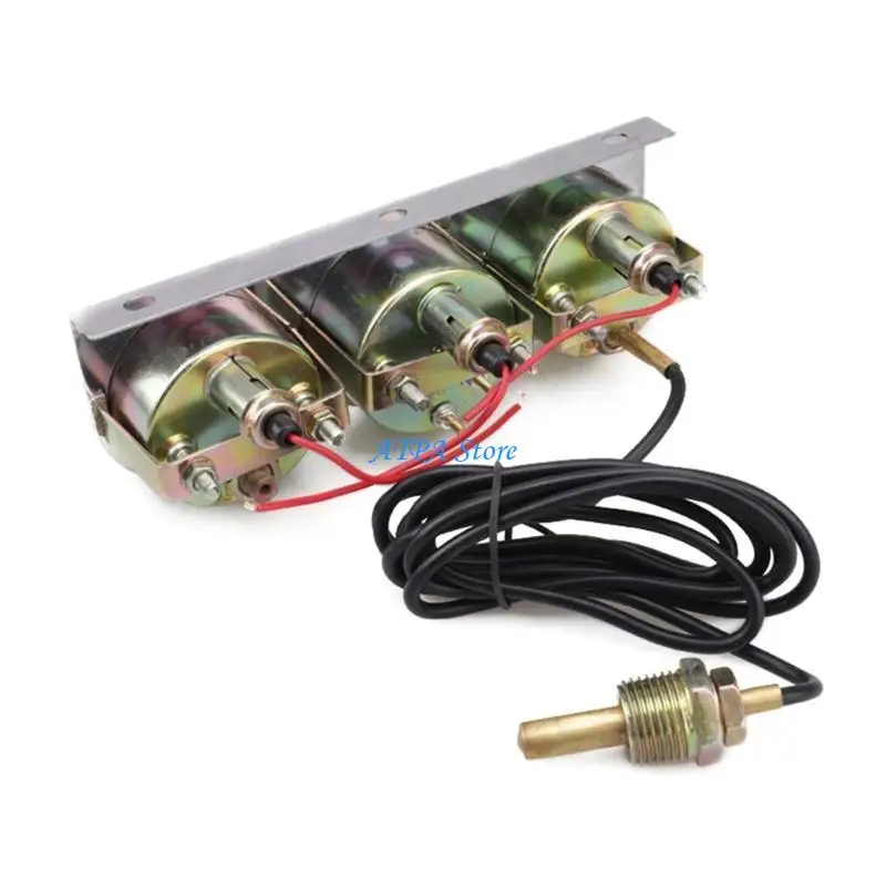 

U13C Car Voltage+Oil Pressure+Water Temp Meter Unviersal 12V 52mm Triple Gauge Voltmeter Water Temperature Gauge