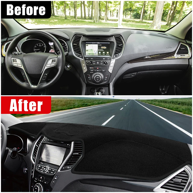 For Hyundai Santa Fe 3 DM 2013 2014 2015 2016 2017 Car Dashboard Sun Shade Cover Instrument Desk Non-Slip Mat Accessories view 2