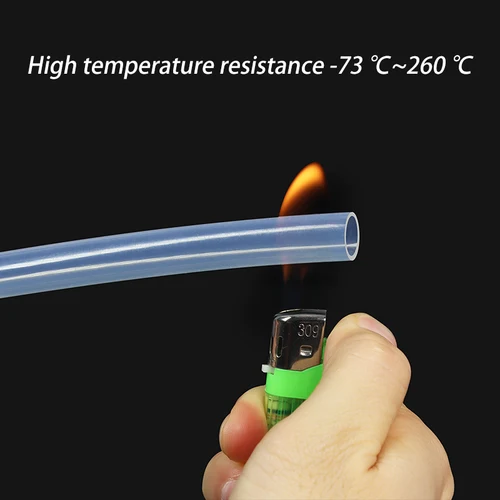 Imagen 2 del producto Tubo de PTFE transparente de 1/3/5/10M para piezas de impresora 3D, ID de tubo 0,8 1 2 2,5 3 4 5 6 7 8 10mm F46, manguera aislada, tubo rígido 600V 3KV