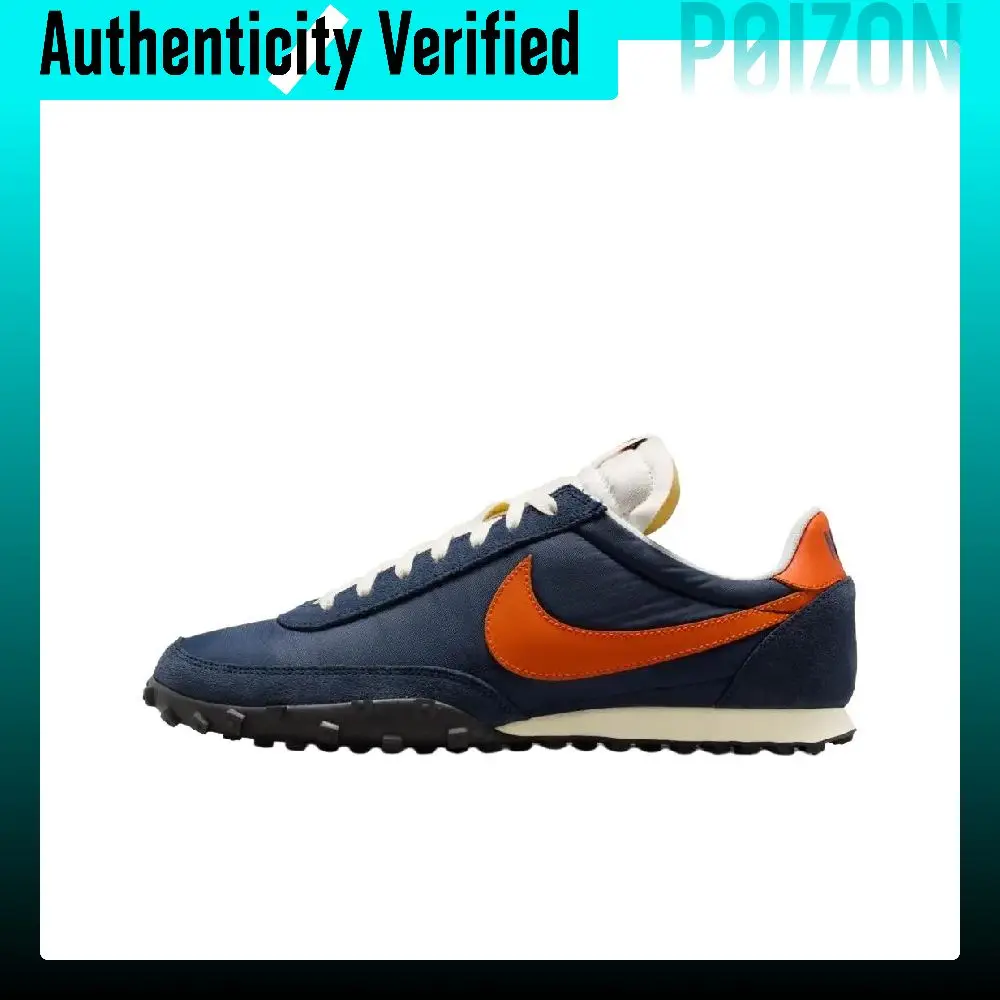 Nike Waffle Racer Suede Casual Shoes Unisex Blue Orange IM8658-400